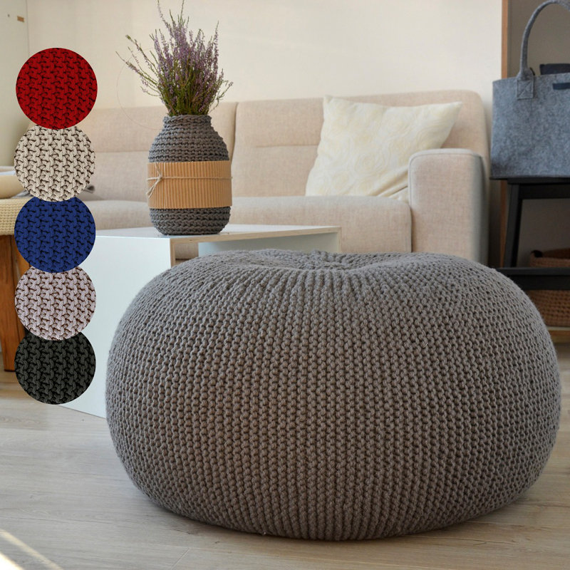 Bungalow Rose Mccary Braided Pouf Ottoman & Reviews Wayfair